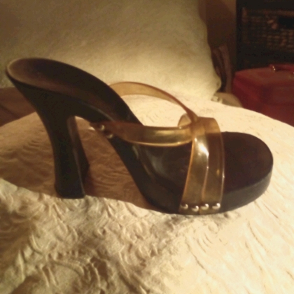 Black sexy wedges